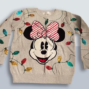 NWT Minnie Mouse Christmas Lights Festive Holiday Sweater